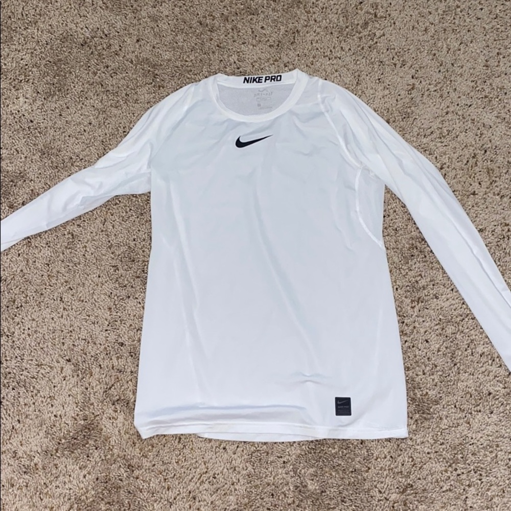 White nike pro long sleeve shirt medium